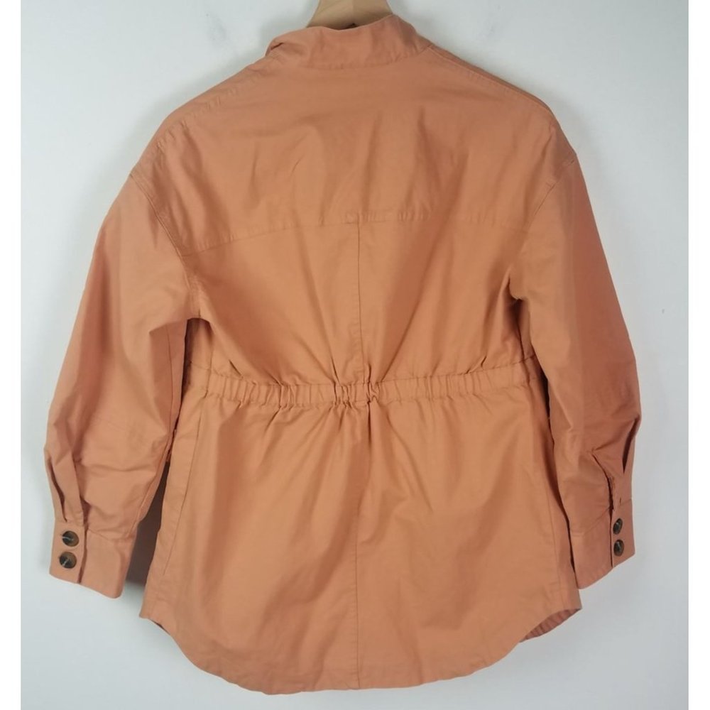 Universal Thread Women's Sz. XS Coral Drawstring Waist Button Up Utility Jacket - Picture 6 of 8